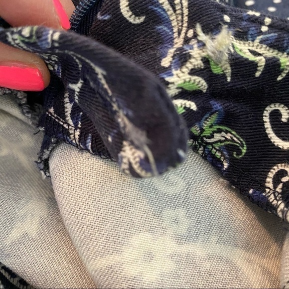 Vintage blue floral flat front high-rise pants - Picture 7 of 11